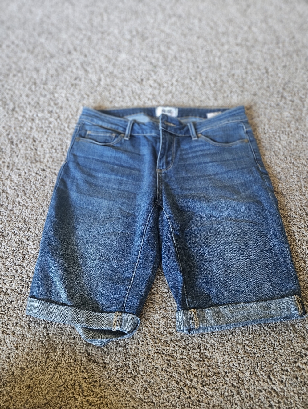 Paige Classic Dark Blue Denim Bermuda Shorts